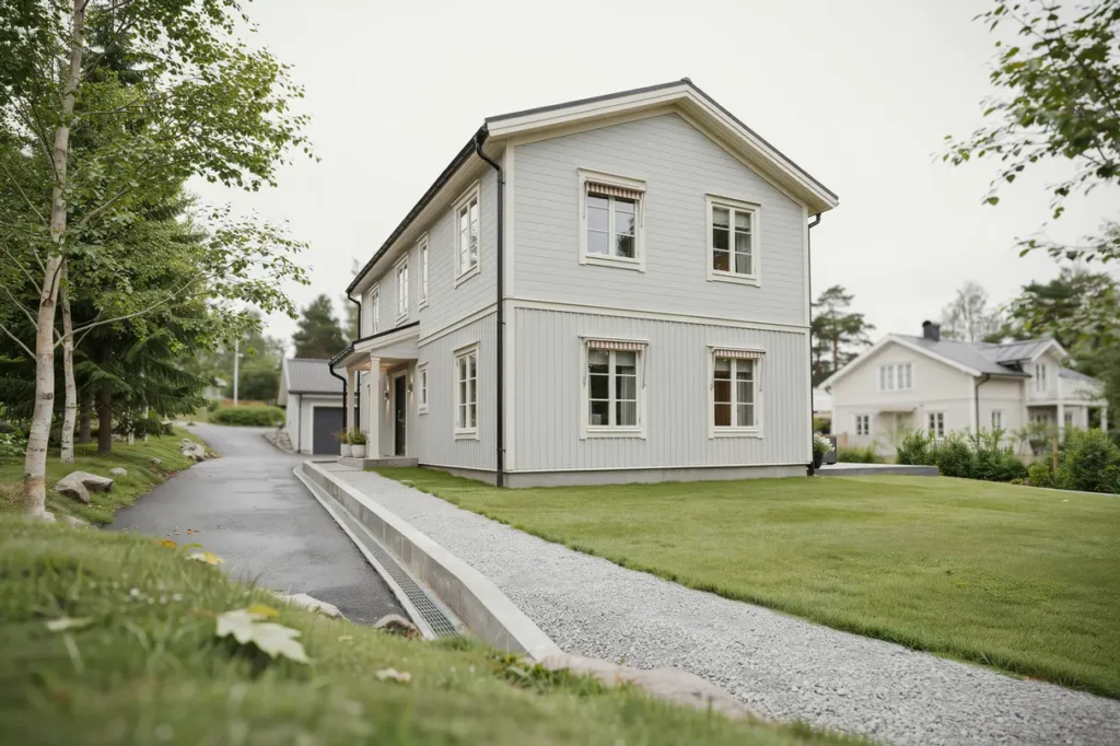 dr nering runt villa med ny dagvattenhantering i brottby vallentuna