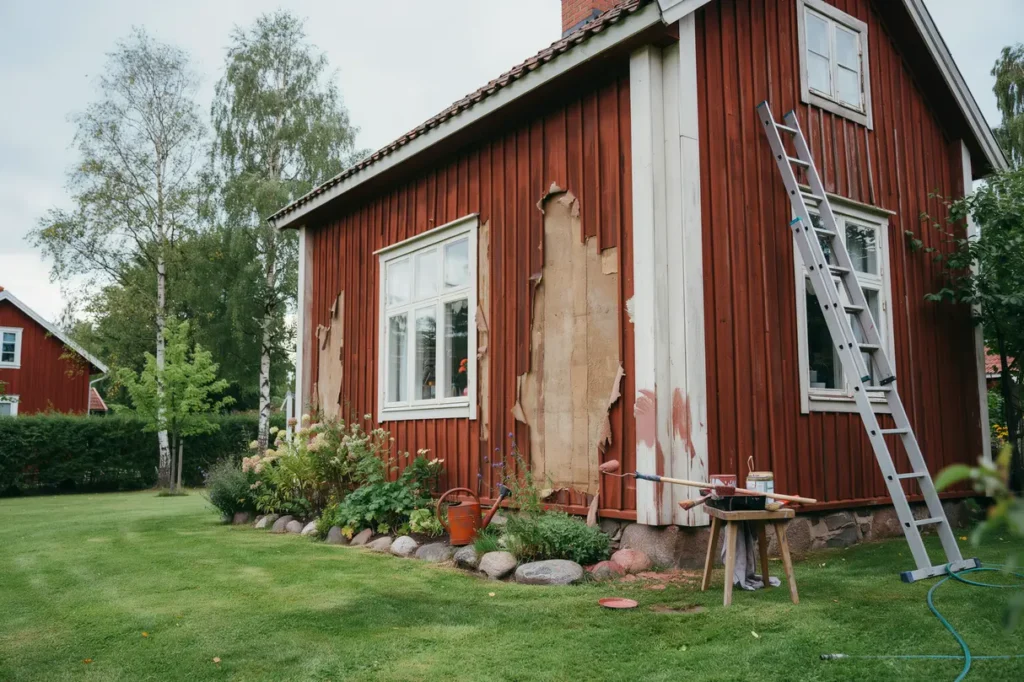 m la om huset utv ndigt r tt s song f rarbete och f rgval som h ller l nge